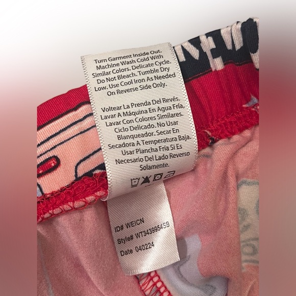 2X Secret Treasures Retro Red Printed Lounge Shorts - Picture 6 of 6